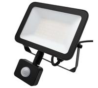 Long Life Lamp Company LED Floodlight 50W Black 4000K with Detachable PIR Sensor FL4K50W