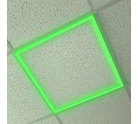 Long Life Lamp Company LED Panel Border Line Frame Green Illuminated Edge Light 600 x 600mm Recessed Ceiling Lighting PFL40G