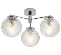 Long Life Lamp Company Modern Chrome Ceiling Light Semi Flush Mount Glass Globe Shades H3061 with 5w E14 Candle