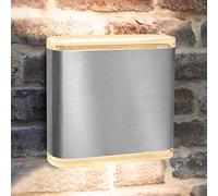 Long Life Lamp Company Modern External LED Outdoor Wall Light Up Down Twin Shining 3000k Stainless Steel Finish ZLC331WW