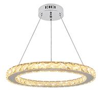 Long Life Lamp Company Modern Round Chandelier LED Ring Pendant Ceiling Light Warm White Dining Room Table Kitchen Island Bedroom Living Room H3041