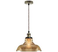Long Life Lamp Company Modern Vintage Industrial Glass Bowl Pendant Light Shade Smoked Antique Brass Retro Loft Iconic M0-83-F