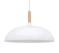 Long Life Lamp Company Modern White Pendant Light Shade Dome Metal Wooden Kitchen Island Ceiling Lights M0108