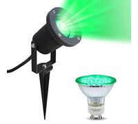 Long Life Lamp Company Outdoor Garden Spike Light Green GU10 Replaceable Bulb 240v IP65 Pathway Lawn LED Spot ZLC01BS-G
