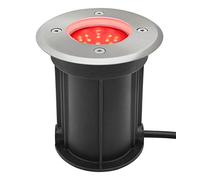 Long Life Lamp Company Outdoor Walk Over Recessed Ground Light Round Up Lighter IP67 Waterproof GU10 Holder Driveway Garden Pathway Patio GL09K (Red)
