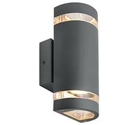 Long Life Lamp Company Outdoor Wall Light Up Down Grey External Double Spot Light Waterproof Mains Powered ZLC336