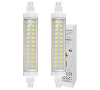 Long Life Lamp Company R7S 118mm LED Bulb J118 Linear Replacement 12w 6000k Cool White for Flood Lights - Pack of 2