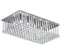 Long Life Lamp Company Rectangular Modern Crystal Ceiling Chandelier Droplet Effect Reflective Mirror Base M0061