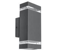 Long Life Lamp Company Rectangular Up Down Outdoor Wall Light Anthracite IP44 Clear Diffusers Modern Minimalist GU10 Garden Wall Light ZLC368B
