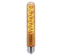 Long Life Lamp Company Retro 2w LED Vintage Tube Light Bulb T30 Spiral Filament Edison Classic E27 Gold Smoked Glass