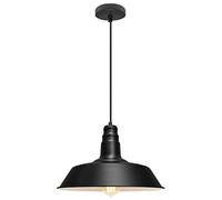 Long Life Lamp Company Retro Black Pendant Light Metal Vintage Ceiling Lampshade Hanging Loft Industrial Lights Home and Kitchen M0139F