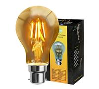 Long Life Lamp Company Retro Vintage LED 4w Edison Style Filament Bulb Smoked Gold Glass A60 B22 Bayonet