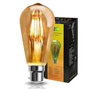 Long Life Lamp Company Retro Vintage LED 6w Dimmable Squirrel Cage Edison Style Filament Bulb Smoked Gold Glass ST58 B22 Bayonet
