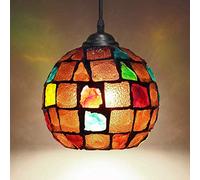 Long Life Lamp Company Vintage Hanging Stained Glass Ceiling Light Shade Pendant Mosaic Style Multi Colour M0105
