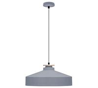 Long Life Lamp Company Vintage Retro Grey Metal Ceiling Pendant Light Shade Drum Large for Kitchen Living Room Restaurant M0143-F
