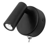 Long Life Lamps Company 3W Led Adjustable Black Wall Mounted Bedside Light Switched Cool White Bw06