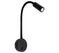 Long Life Lamp Company Adjustable Black Wall Mounted Reading Light with Flexible Arm Cool White (Black BW04)