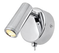 Long Life Lamps Company 3W Led Adjustable Chrome Wall Mounted Bedside Light Switched Warm White Bw09