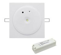 Long Life Lamps Company 3W Recessed Led Emergency Ceiling Light Square Ultraslim Panel Maintained/ Non-Maintained 180 Minutes Eml04
