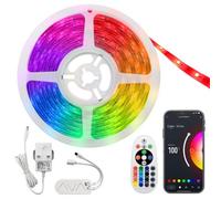 5M Smart WiFi RGB LED Strip Plug and Play Kit Dimmable with IR Remote, App Controller Smart Lights