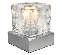 Ambient Glass Ice Cube Touch Dimmable Table Lamp Chrome Brush Satin Base with G9 Bulb M0112