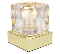 Ambient Glass Ice Cube Touch Dimmable Table Lamp Gold Base with G9 Bulb M0110