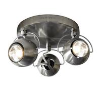Long Life Lamps Company Brushed Chrome 3 Way Adjustable Eyeball Ceiling Spotlight Gu10