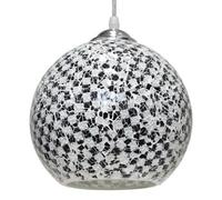 Long Life Lamps Company Globe Pendant Light Mosaic Glass Black And White Crackle Ceiling Lamp Shade H3012