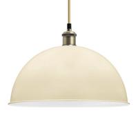 Long Life Lamps Company Large Vintage Ceiling Pendant Light Metal Cream Finish Lamp Shade M0093
