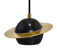 Long Life Lamps Company Mini Globe Modern Black Marble Ceiling Pendant Lamp Shade Brass Holder H3071