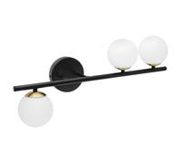 Long Life Lamps Company Modern Indoor Frosted Glass Globe Scone Matte Black 3 Light Wall Light H3087 With Led G9 Warm White