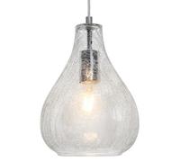 Long Life Lamps Company Modern Tear Drop Ceiling Pendant Light Crackled Clear Glass Lamp Shade H3066