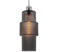 Long Life Lamps Company Modern Vintage Ceiling Pendant Lamp Shade Smoked Grey Cylindrical Glass H3045