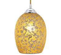 Long Life Lamps Company Vintage Ceiling Crackle Yellow Mosaic Glass Pendant Light K418