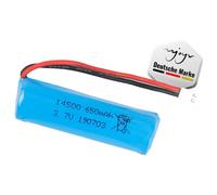 Long Life Li-ion 14500 Battery 3.7V 650mAh Molex 2P 2.0 Plug, Compatible with RC Models, Stunt Car, Boat, Car, Excavator, Walkera, H116, H118, Amewi 26109 Fairplay, Mieryd 1810, Toy Vehicles