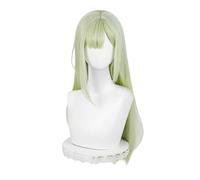 Long Light Green Cosplay Wigs for Women Long Straight Green Wig with Bangs Female Role Anime Game Costume Wigs Synthetic Full Wig
