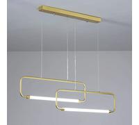 Long Linear Light, Ultra-Thin Metal Annulus Hanging Lamp with Acrylic Flute Shade,D Dining Room Suspension Lamps, Modern Led Chandelier, Kitchen Island Lights/Dimming