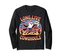 Long Live Cowghouls Cute Ghost Cowgirl Halloween Art Long Sleeve T-Shirt