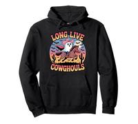 Long Live Cowghouls Cute Ghost Cowgirl Halloween Art Pullover Hoodie
