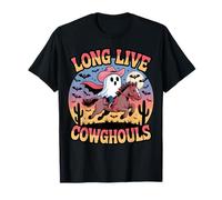 Long Live Cowghouls Cute Ghost Cowgirl Halloween Art T-Shirt