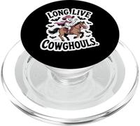 Long Live Cowghouls Ghost on Horse Funny Halloween PopSockets PopGrip for MagSafe