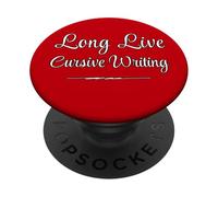 Long Live Cursive Writing Retro Handwriting Pride Fun PopSockets Adhesive PopGrip