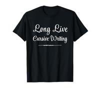Long Live Cursive Writing Retro Handwriting Pride Fun T-Shirt