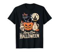 Long Live Halloween Black cat Pumpkin Spooky Outfit T-Shirt