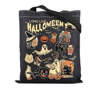 Long Live Halloween Tote Bag Spooky Season Gift Halloween Ghost Shoulder Bag Pumpkin Gift Trick or Treat (Long Live)