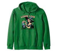 Long Live Halloween Witch Potion Retro Cat Zip Hoodie