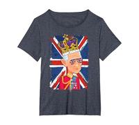 Long Live King Charles iii Coronation Tshirt Kids Union Jack T-Shirt, Women's Plus, Heather Blue, 2X