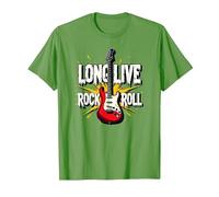 Long Live Rock & Roll - Iconic Guitar for Music Lovers T-Shirt, Men, Grass, L