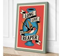 Long Live the Reaper Vintage Canvas Wall Art Print 24x16 Inch