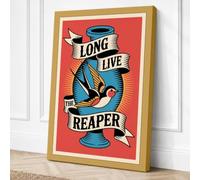 Long Live the Reaper Vintage Canvas Wall Art Print 36x24 Inch